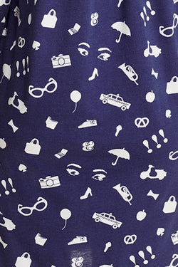 Kate Spade New York Navy/White Favorite-Things Sleepshirt thumbnail 3