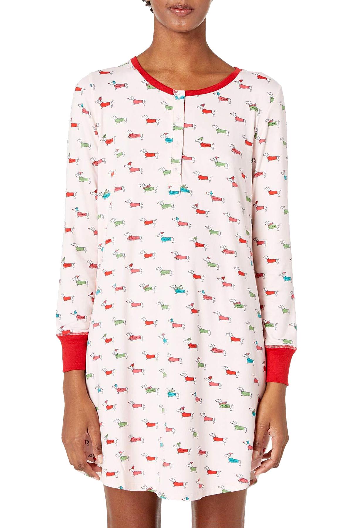 Kate Spade New York Pink Dachshund FA LA LA Sleepshirt with Eyemask Set