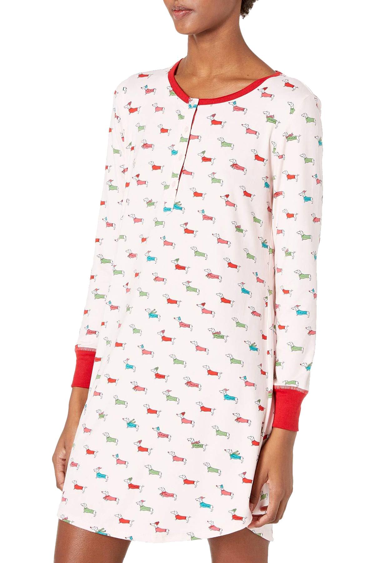 Kate Spade New York Pink Dachshund FA LA LA Sleepshirt with Eyemask Set