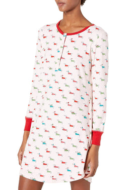 Kate Spade New York Pink Dachshund FA LA LA Sleepshirt with Eyemask Set thumbnail 1
