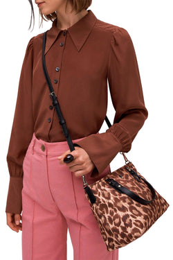 Kate Spade New York Taylor Leopard Small Crossbody Tote Bag in Natural thumbnail 2