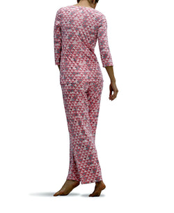 Kendall + Kylie Hue Wo Triangle Sip 2pc Pajama Set Rose Shadow thumbnail 2