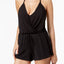 Kenneth Cole Black Ready To Ruffle Plunging Romper Cover-Up Swimsuit