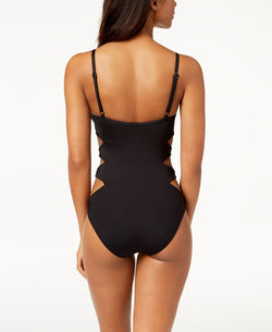 Kenneth Cole Cut-out Tummy-control One-piece Swimsuit Black thumbnail 2