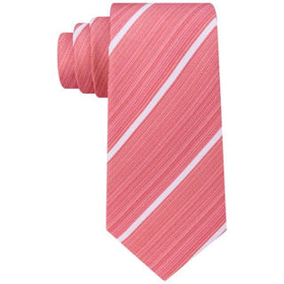Kenneth Cole Mens Stripe Necktie Orange