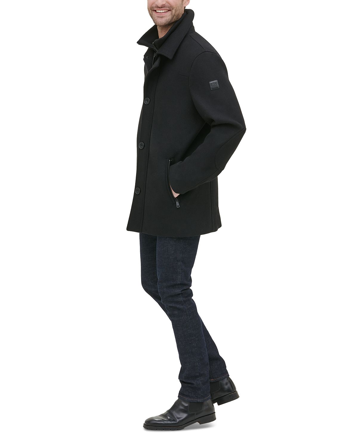 Kenneth Cole New York Layered Walker Jacket Black