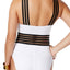 Kenneth Cole New York White Stompin' In Stilettos One-Piece Illusion-Striped Swimsuit