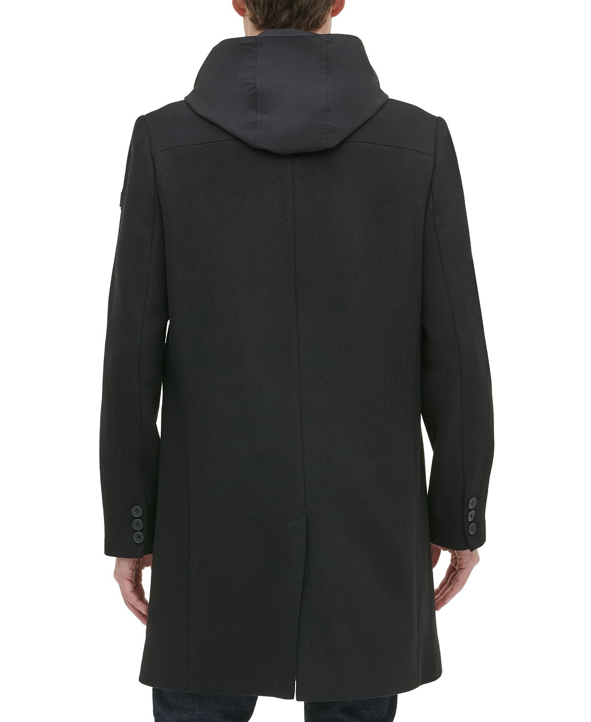 Kenneth Cole New York Winged Collar With Inner Lightweight Bib And Hood Jacket Black