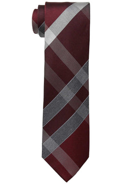 Kenneth Cole Reaction Burgundy Track Plaid Tie thumbnail 2