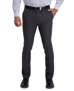 Kenneth Cole Reaction Extra Slim-fit Stretch Micro Check Houndstooth Dress Pants Dark Grey thumbnail 1