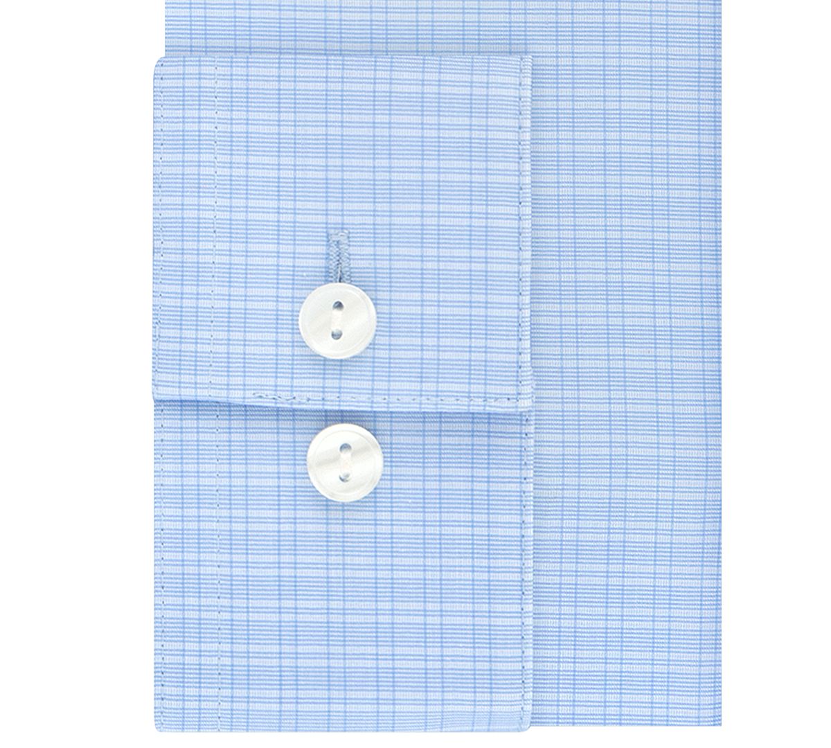 Kenneth Cole Reaction Extra-slim Fit Non-iron Stretch Check Dress Shirt Powder Blue
