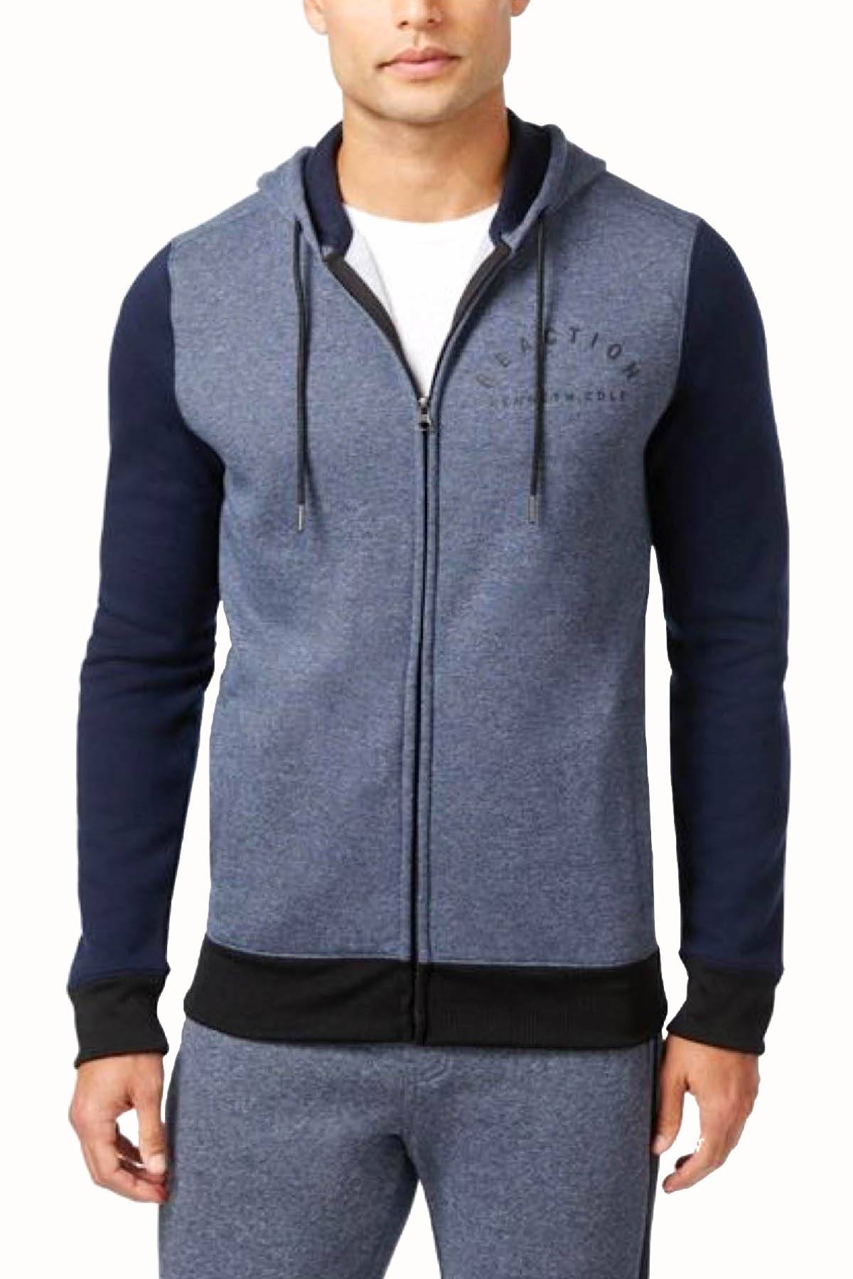 Kenneth Cole Reaction Indigo-Heather Downtime Marled Zip-Hoodie