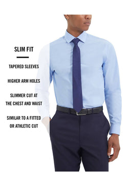 Kenneth Cole Reaction Marine-Blue Check Slim-Fit Techni-Cole Performance Dress Shirt thumbnail 2