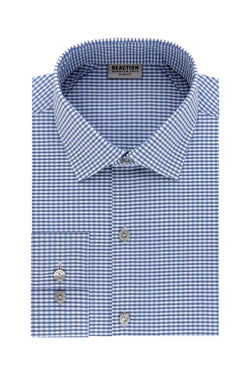 Kenneth Cole Reaction Marine-Blue Check Slim-Fit Techni-Cole Performance Dress Shirt thumbnail 1