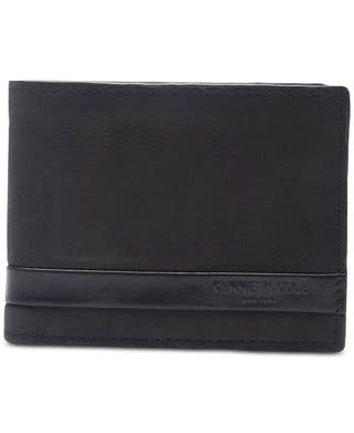 Kenneth Cole Reaction Sibley Leather Passcase Wallet Black