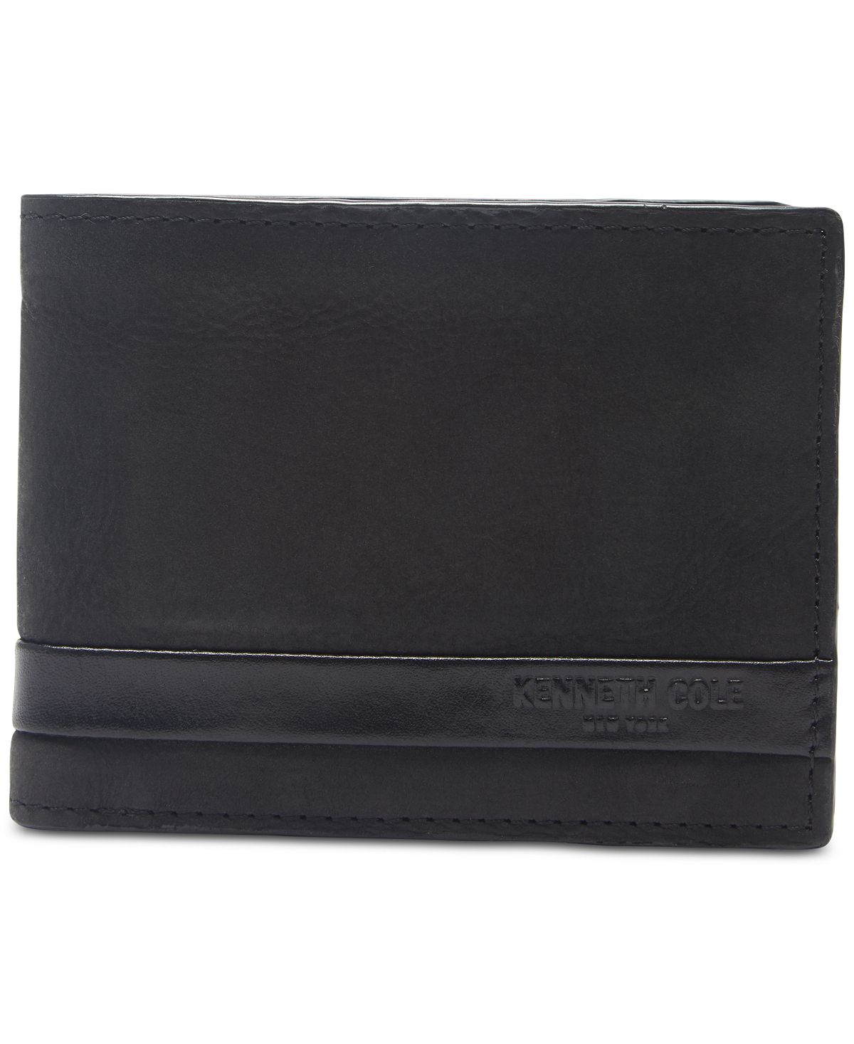 Kenneth Cole Reaction Sibley Leather Passcase Wallet Black