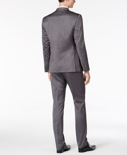 Kenneth Cole Reaction Skinny-fit Ready Flex Stretch Solid Shine Suit Silver thumbnail 4