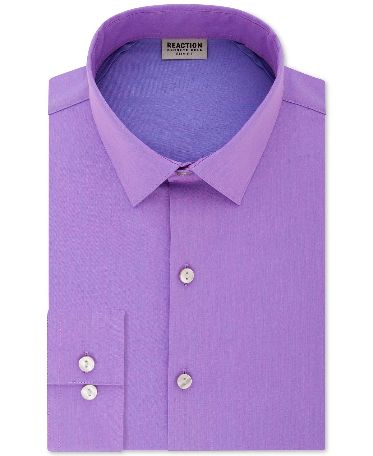Kenneth Cole Reaction Slim-fit All Day Flex Performance Stretch Solid Dress Shirt Thistle