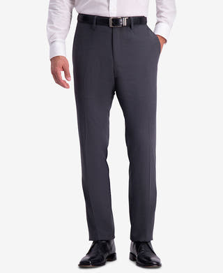 Kenneth Cole Reaction Slim-fit Shadow Check Dress Pants Charcoal
