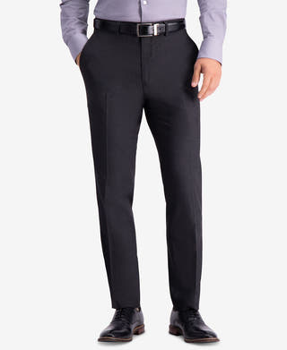 Kenneth Cole Reaction Slim-fit Stretch Premium Textured Weave Dress Pants Charcoal