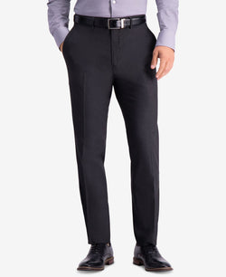 Kenneth Cole Reaction Slim-fit Stretch Premium Textured Weave Dress Pants Charcoal thumbnail 1