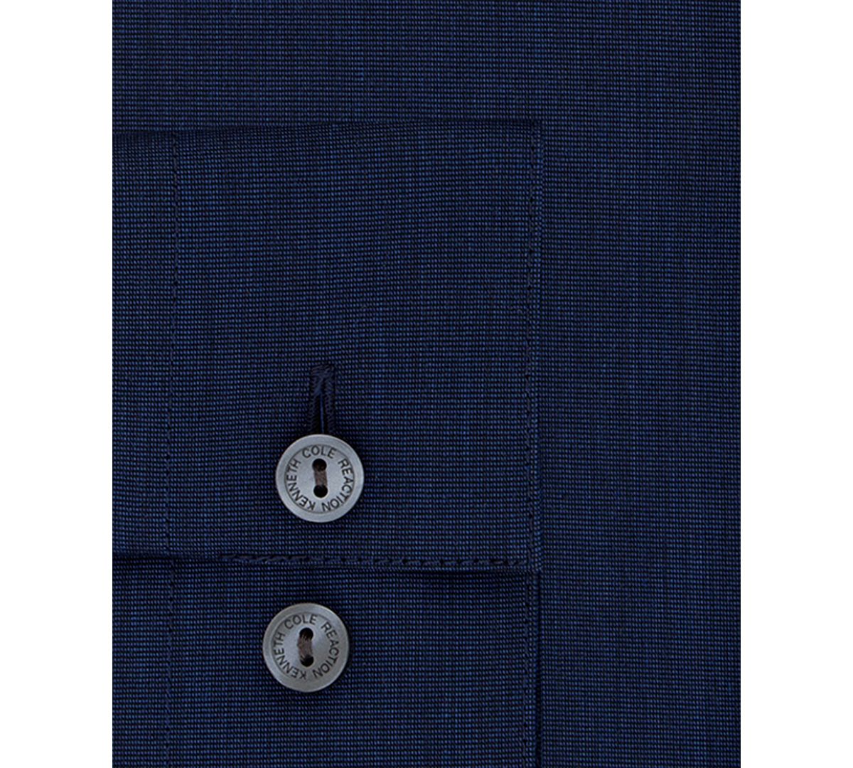 Kenneth Cole Reaction Slim-fit Techni-cole Flex Collar Solid Dress Shirt Navy