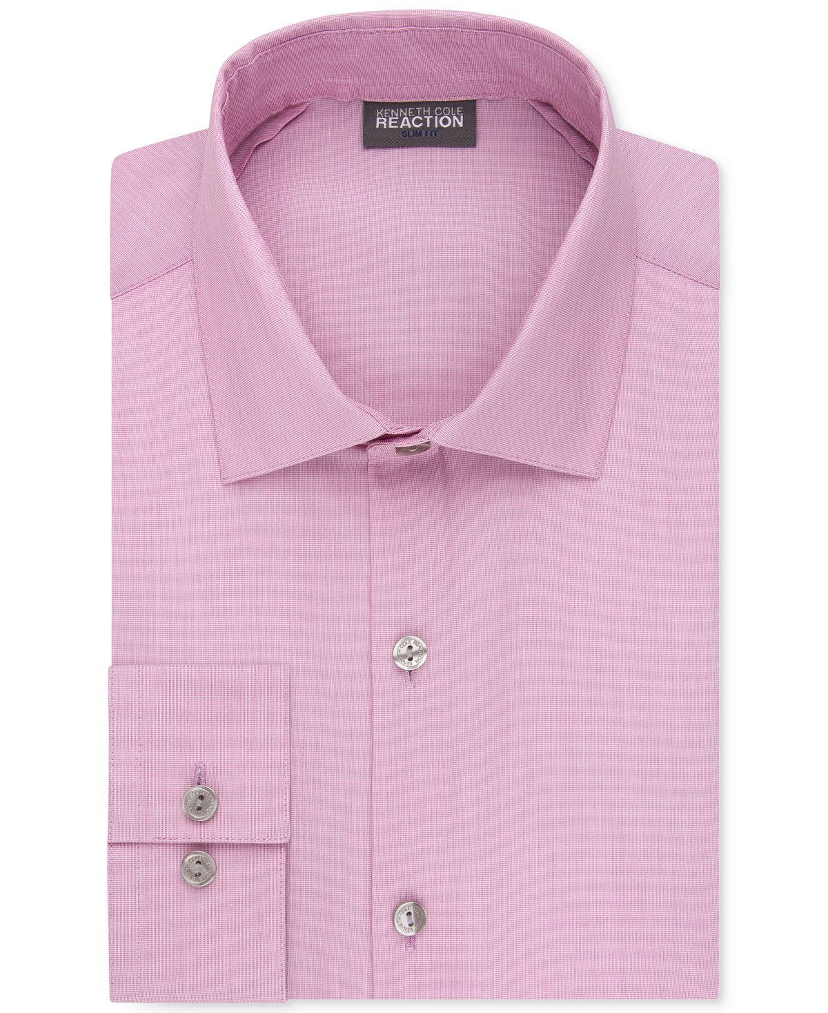 Kenneth Cole Reaction Slim-fit Techni-cole Flex Collar Solid Dress Shirt Pink