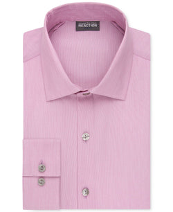 Kenneth Cole Reaction Slim-fit Techni-cole Flex Collar Solid Dress Shirt Pink thumbnail 1