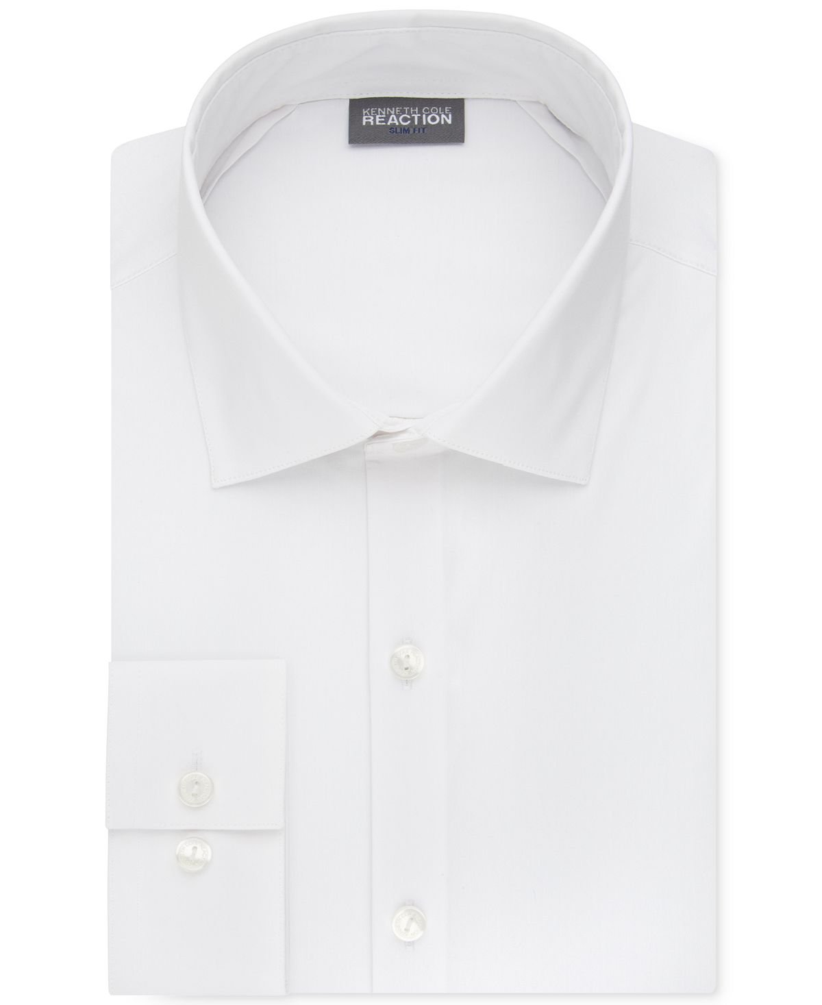 Kenneth Cole Reaction Slim-fit Techni-cole Flex Collar Solid Dress Shirt White