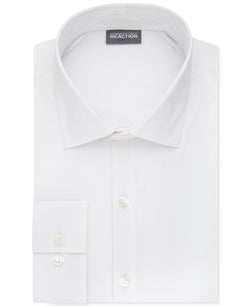 Kenneth Cole Reaction Slim-fit Techni-cole Flex Collar Solid Dress Shirt White thumbnail 1