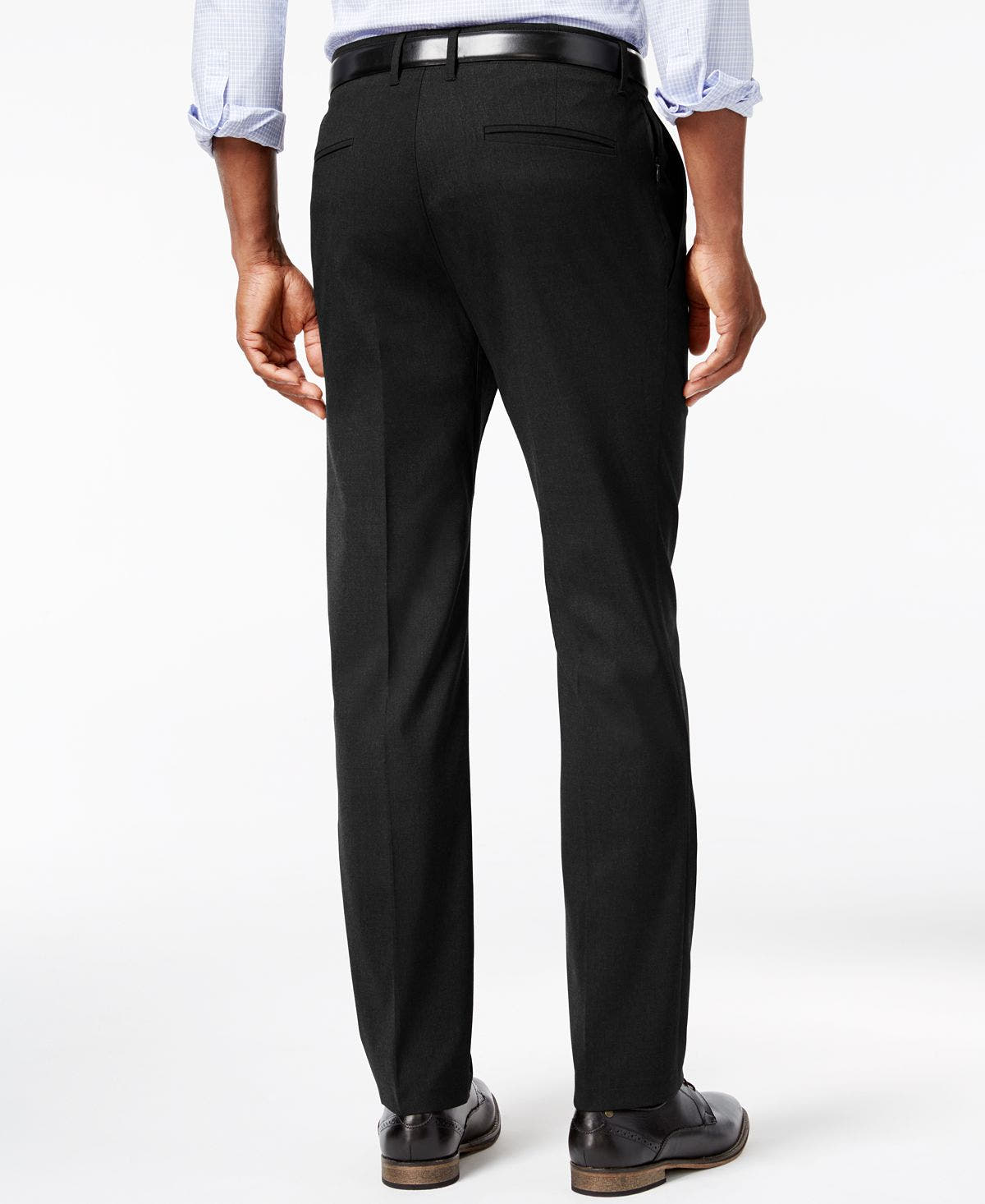 Kenneth Cole Reaction Stretch Athleisure Slim-fit Dress Pants Black