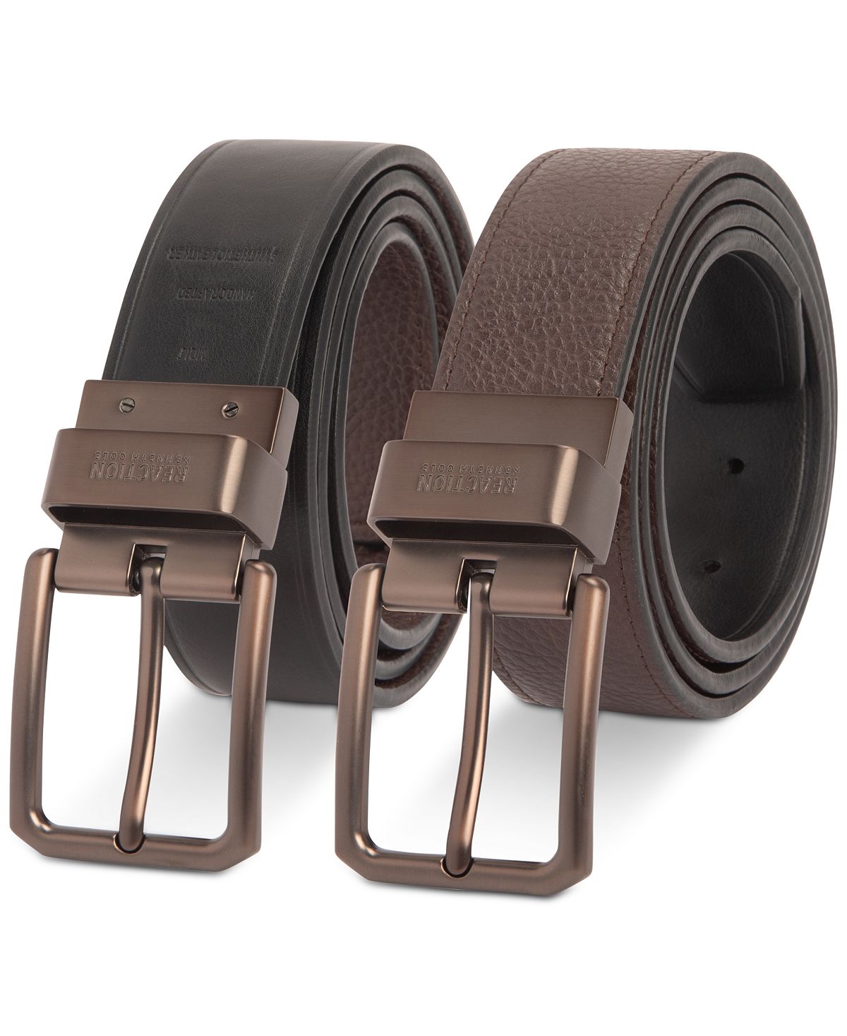 Mens Two-in-One Reversible CK Plaque Logo Dress Belt