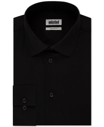 Kenneth Cole Unlisted Classic/regular-fit Solid Dress Shirt Black