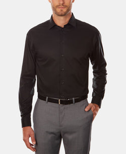 Kenneth Cole Unlisted Classic/regular-fit Solid Dress Shirt Black thumbnail 3