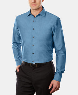 Kenneth Cole Unlisted Slim-fit Solid Dress Shirt Med Blue thumbnail 2