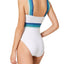 Kenneth Cole White/Blue Stompin in Steliettos Illusion Swimsuit