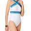Kenneth Cole White/Blue Stompin in Steliettos Illusion Swimsuit