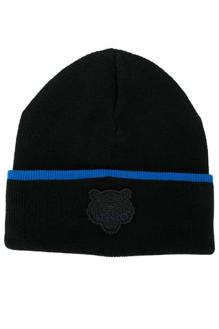 Kenzo Black Tiger Wool Blend Beanie
