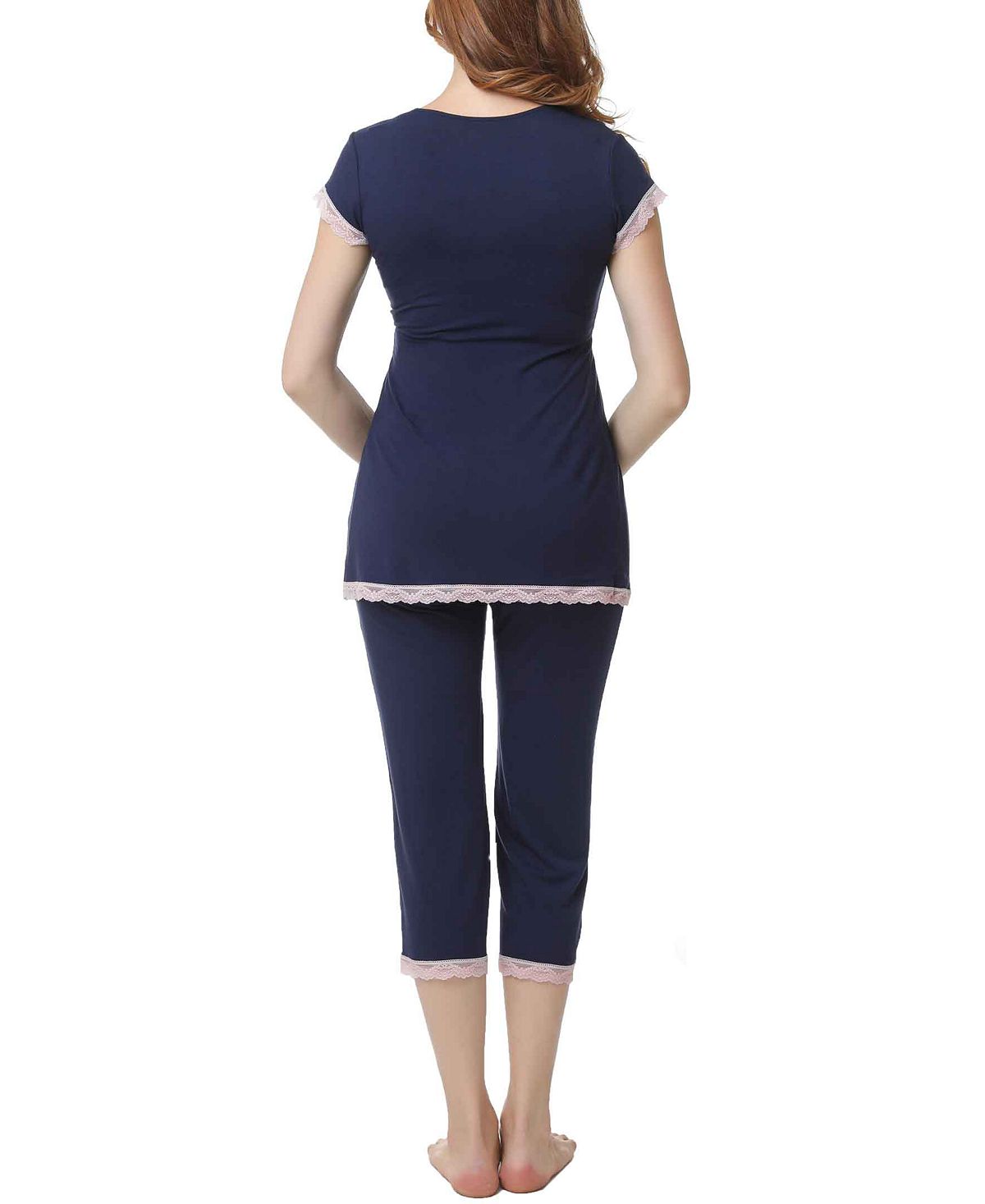 Kimi + Kai Kimi & Kai Cindy Maternity Nursing Pajama Set Navy