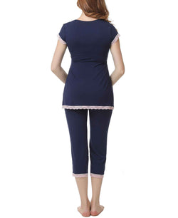 Kimi + Kai Kimi & Kai Cindy Maternity Nursing Pajama Set Navy thumbnail 3
