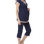 Kimi + Kai Kimi & Kai Cindy Maternity Nursing Pajama Set Navy