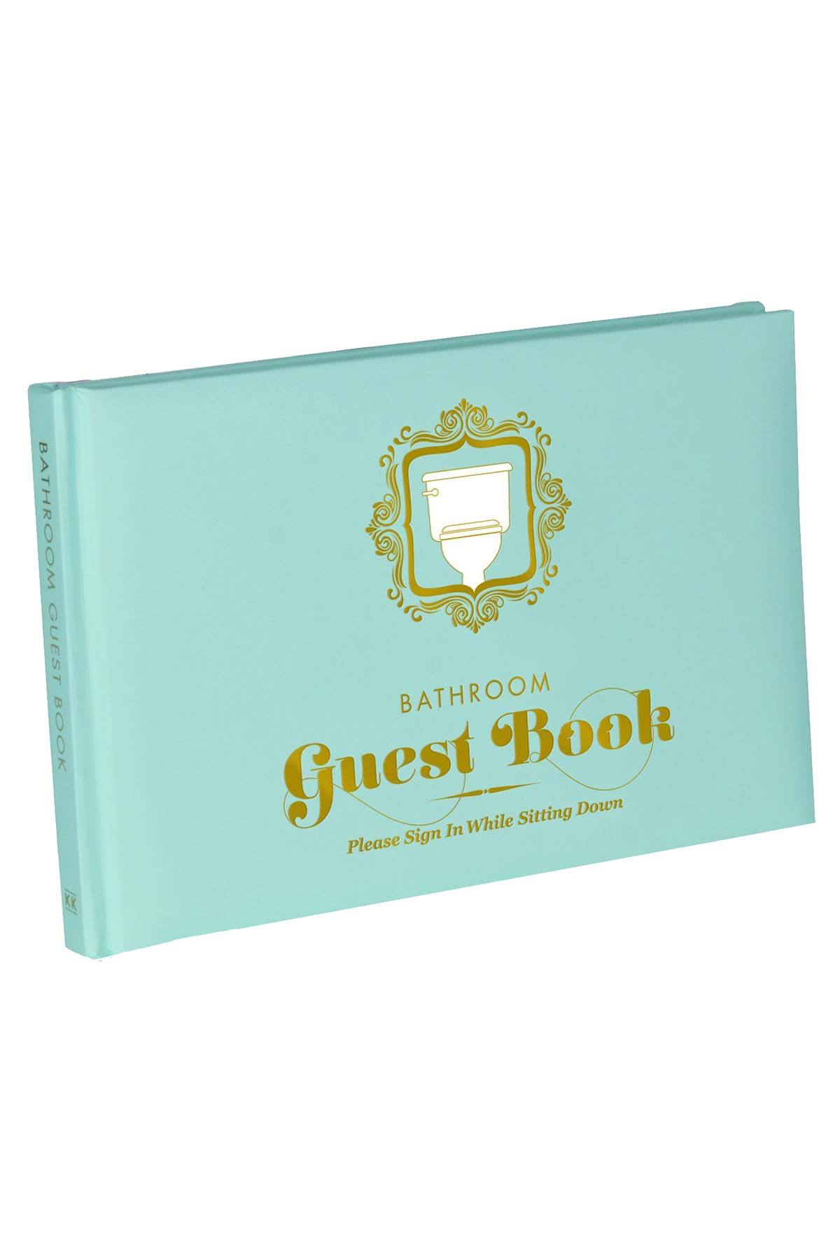 Knock Knock Turquoise Bathroom Guest Book