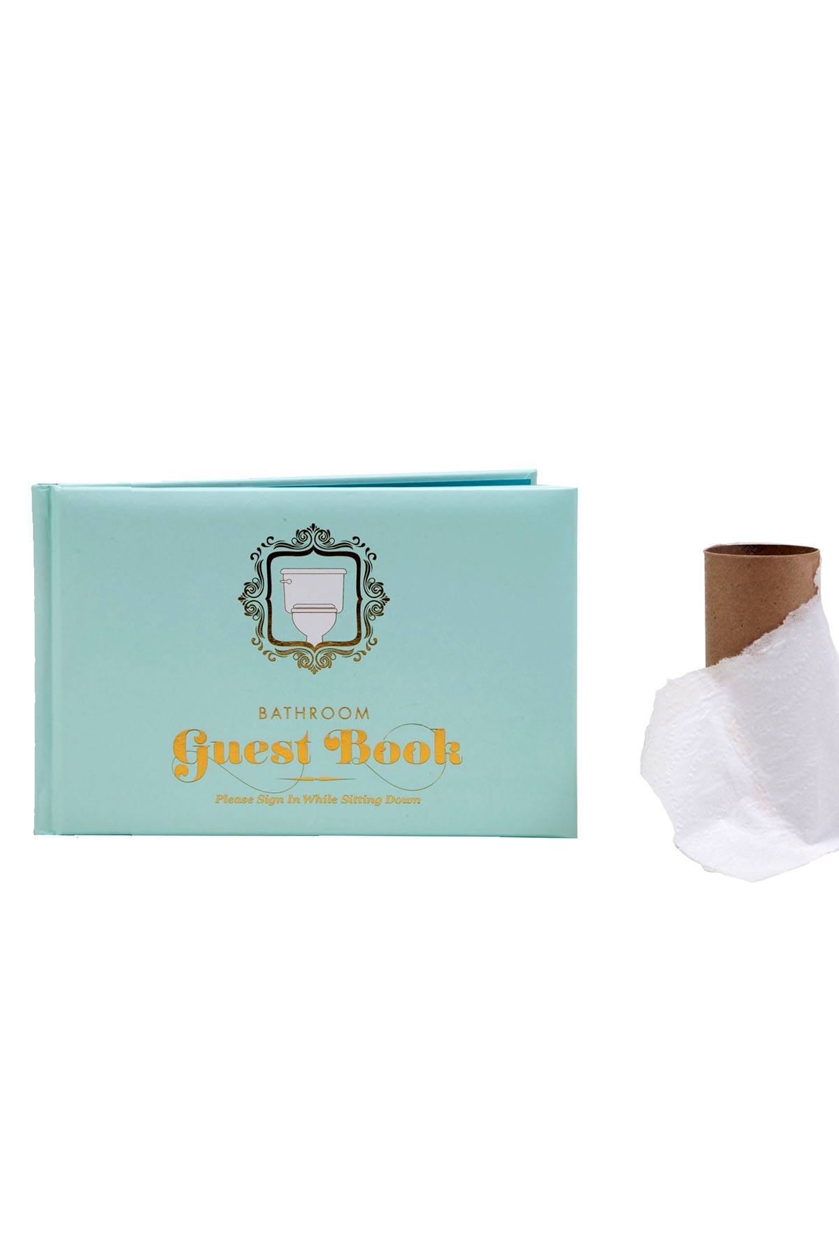 Knock Knock Turquoise Bathroom Guest Book