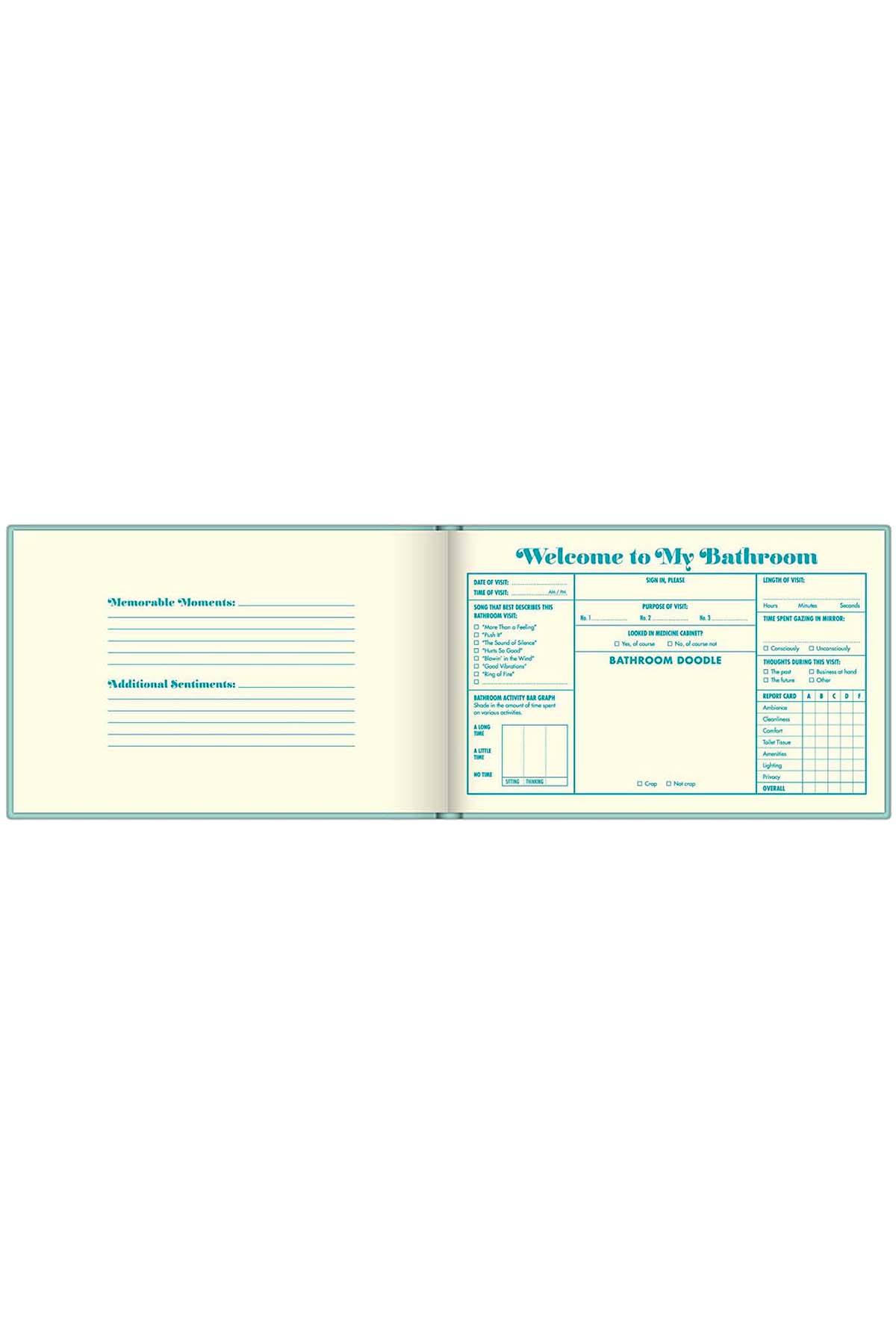 Knock Knock Turquoise Bathroom Guest Book