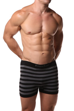 Knocker Grey & Black Stripe Seamless Boxer Brief thumbnail 2