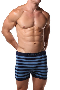 Knocker Navy & Light Blue Stripe Seamless Boxer Brief thumbnail 2