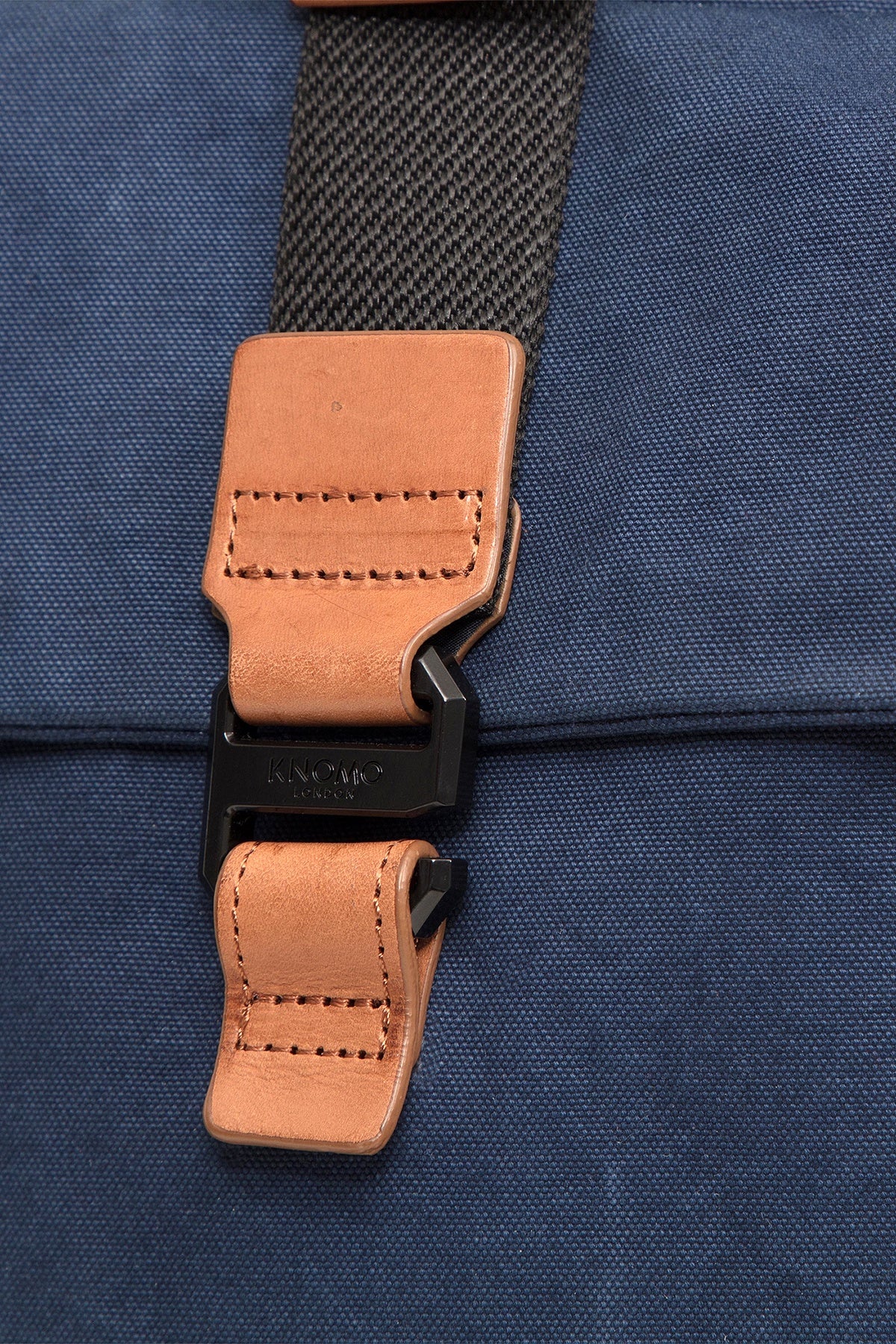 Knomo London Navy 15'' Novello Rolltop Backpack