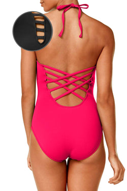 La Blanca Black Strappy/Plunge Tummy-Control Swimsuit thumbnail 2