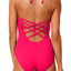 La Blanca Fushia Strappy/Plunge Tummy-Control Swimsuit