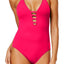 La Blanca Fushia Strappy/Plunge Tummy-Control Swimsuit
